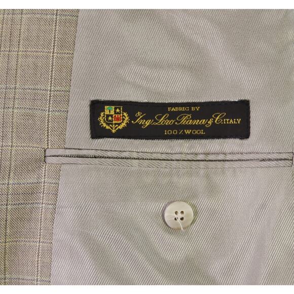 Daniel Cremieux Loro Piana Brown Checkered Wool Sportcoat Blazer Jacket 42L - Picture 10 of 10